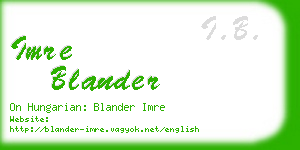 imre blander business card
